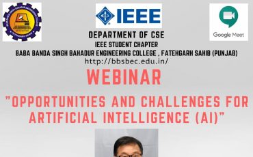  Webinar on “Opportunities and Challenges for Artificial Intelligence (AI)”