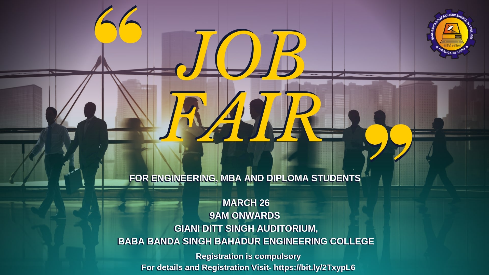 Job Fair 2019 for Diploma, Engineering and MBA students at BBSBEC